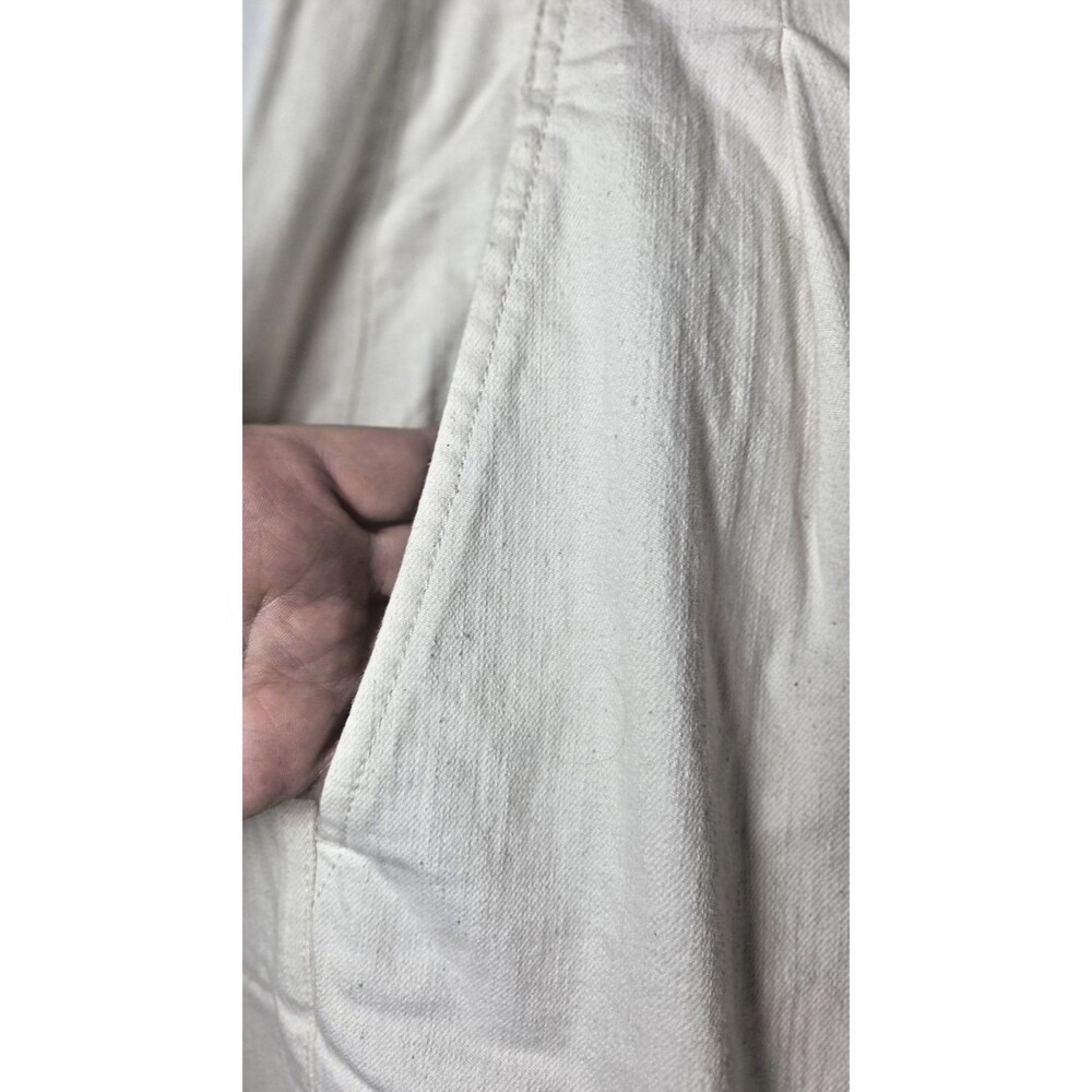 Eileen Fisher Women's 10 Organic Cotton Stretch Straight Leg Ankle Pants Ivory - Picture 3 of 10